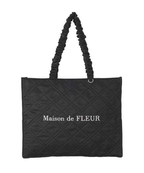 Maison de FLEUR（メゾンドフルール）の「ギャザーハンドルキルティングキャリーオンバッグ（トートバッグ・レディース・ライトピンク/ブラック・FREE）」の4枚目の写真