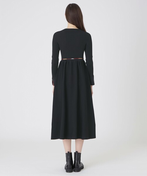 BLUE LABEL CRESTBRIDGE(ブルーレーベルクレストブリッジ)の「スポンディッシュポリエステルニットドレス(ワンピース・レディース・ブラック/レッド系その他/グレー系その他・38)」の11枚目の写真