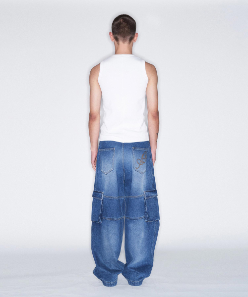 FROM ARLES(フロムアルル)の「ワイドペルティグデニムパンツ / ブルー(デニムパンツ・メンズ・ブルー・L/M)」の5枚目の写真