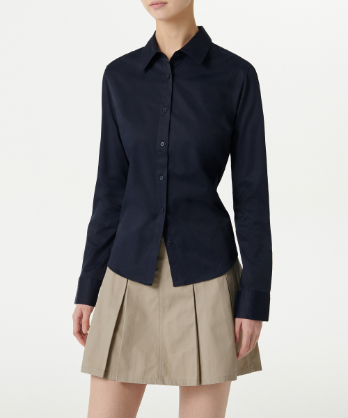 MUSINSA STANDARD WOMAN（ムシンサスタンダードウーマン）の「ウィメンズスリムフィットシャツ[ダークネイビー]（シャツ/ブラウス・レディース・その他・LARGE/MEDIUM/SMALL/X-SMALL）」の2枚目の写真