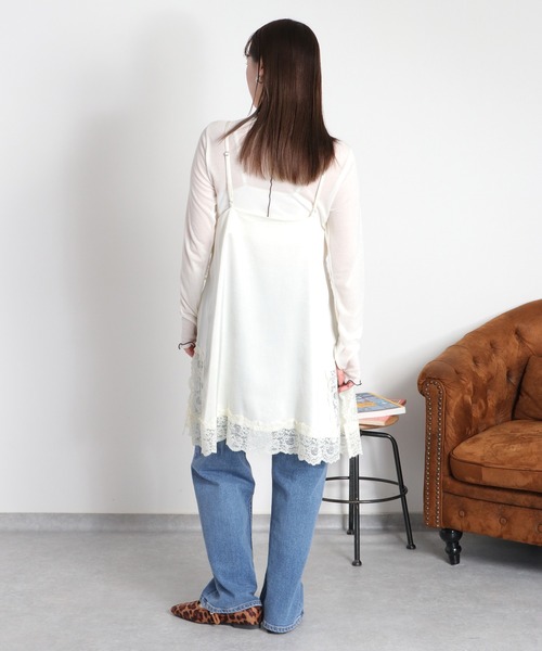 cepo（セポ）の「サテンレースワンピース（ワンピース・レディース・ブラック/オフホワイト・M）」の6枚目の写真