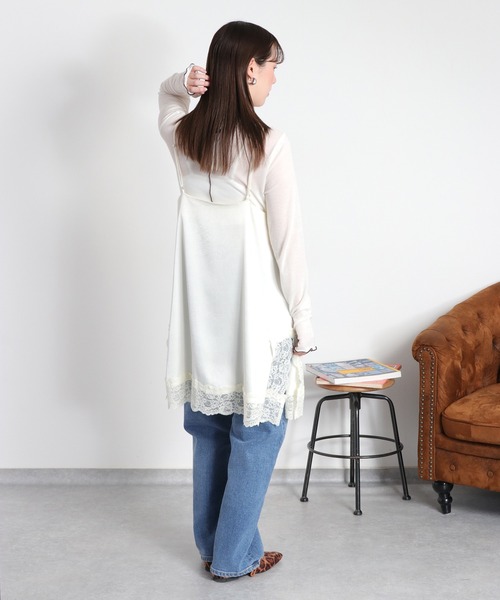 cepo（セポ）の「サテンレースワンピース（ワンピース・レディース・ブラック/オフホワイト・M）」の5枚目の写真