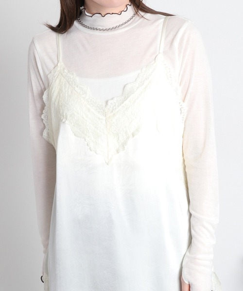 cepo（セポ）の「サテンレースワンピース（ワンピース・レディース・ブラック/オフホワイト・M）」の11枚目の写真