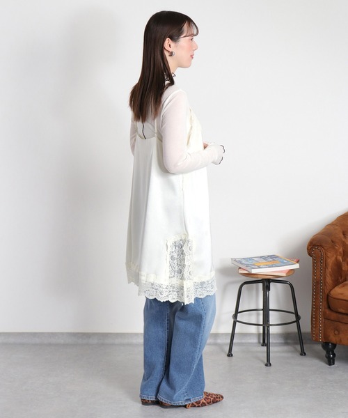 cepo（セポ）の「サテンレースワンピース（ワンピース・レディース・ブラック/オフホワイト・M）」の4枚目の写真