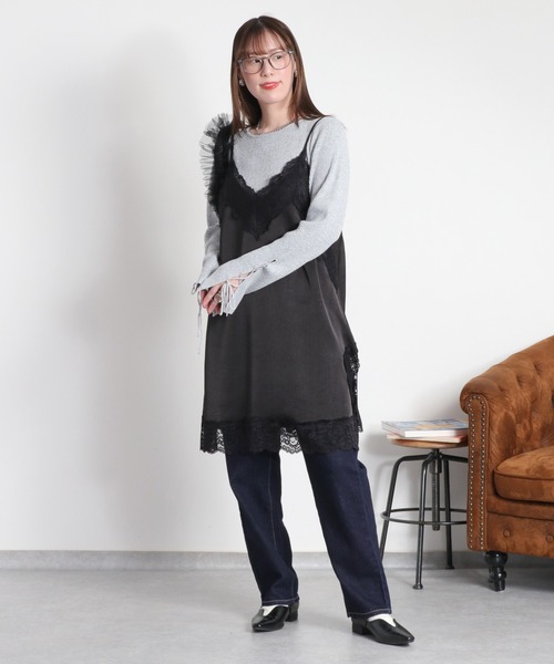 cepo（セポ）の「サテンレースワンピース（ワンピース・レディース・ブラック/オフホワイト・M）」の19枚目の写真