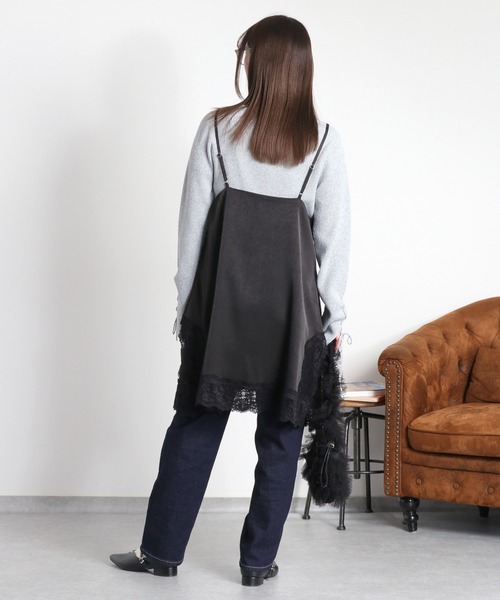 cepo（セポ）の「サテンレースワンピース（ワンピース・レディース・ブラック/オフホワイト・M）」の21枚目の写真