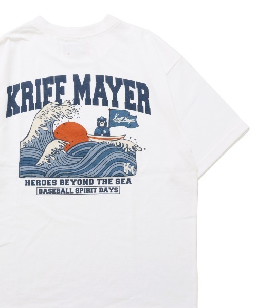 KRIFF MAYER Kid's Collection(クリフメイヤーキッズコレクション)の「【抗ピリング・接触冷感・吸汗速乾】冷感ベースボールT(HERO)(Tシャツ/カットソー・キッズ・チャコール/オフホワイト/ライトグリーン/ネイビー/イエロー・150/140/170/160/130/120)」の2枚目の写真