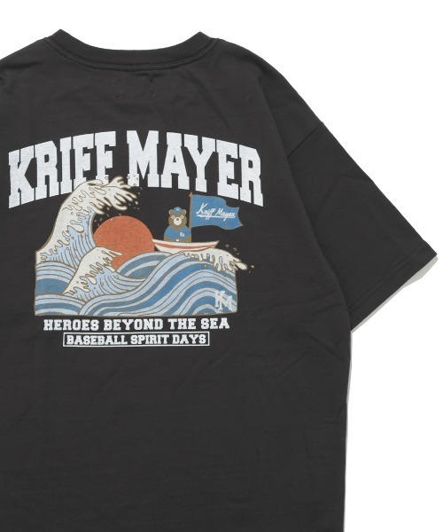 KRIFF MAYER Kid's Collection(クリフメイヤーキッズコレクション)の「【抗ピリング・接触冷感・吸汗速乾】冷感ベースボールT(HERO)(Tシャツ/カットソー・キッズ・チャコール/オフホワイト/ライトグリーン/ネイビー/イエロー・150/140/170/160/130/120)」の3枚目の写真
