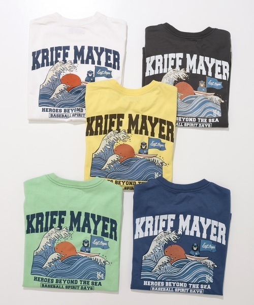 KRIFF MAYER Kid's Collection(クリフメイヤーキッズコレクション)の「【抗ピリング・接触冷感・吸汗速乾】冷感ベースボールT(HERO)(Tシャツ/カットソー・キッズ・チャコール/オフホワイト/ライトグリーン/ネイビー/イエロー・150/140/170/160/130/120)」の12枚目の写真