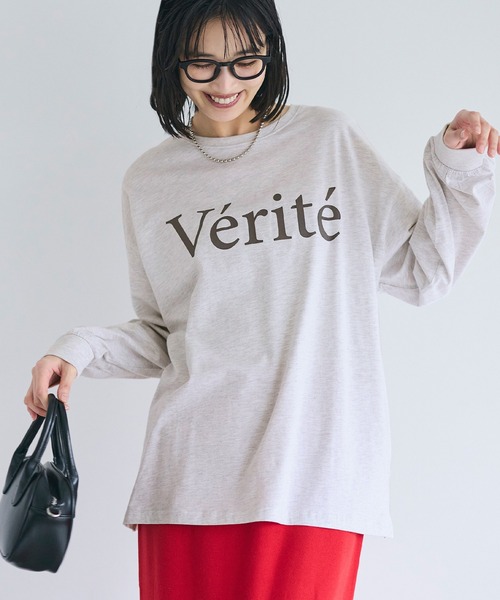 coca（coca）（コカ）の「コットンビッグシルエットロゴTシャツ（Tシャツ/カットソー・レディース・チャコール/ライトグレー/ホワイト/ブラック・S/XL/L/M）」の7枚目の写真