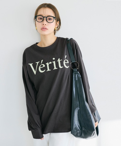 coca（coca）（コカ）の「コットンビッグシルエットロゴTシャツ（Tシャツ/カットソー・レディース・チャコール/ライトグレー/ホワイト/ブラック・S/XL/L/M）」の9枚目の写真