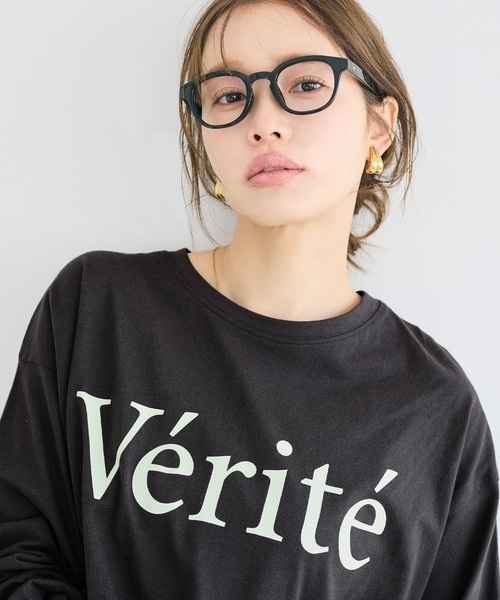 coca（coca）（コカ）の「コットンビッグシルエットロゴTシャツ（Tシャツ/カットソー・レディース・チャコール/ライトグレー/ホワイト/ブラック・S/XL/L/M）」の12枚目の写真