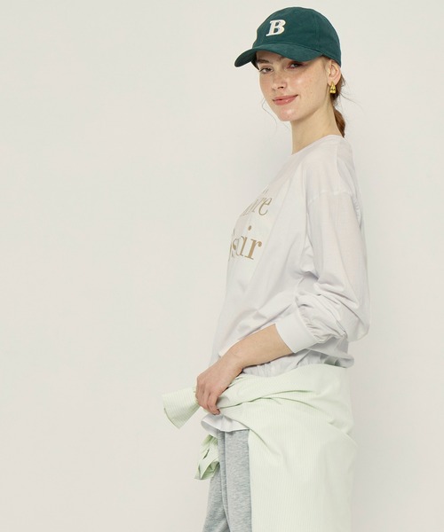 coca（coca）（コカ）の「コットンビッグシルエットロゴTシャツ（Tシャツ/カットソー・レディース・チャコール/ライトグレー/ホワイト/ブラック・S/XL/L/M）」の14枚目の写真