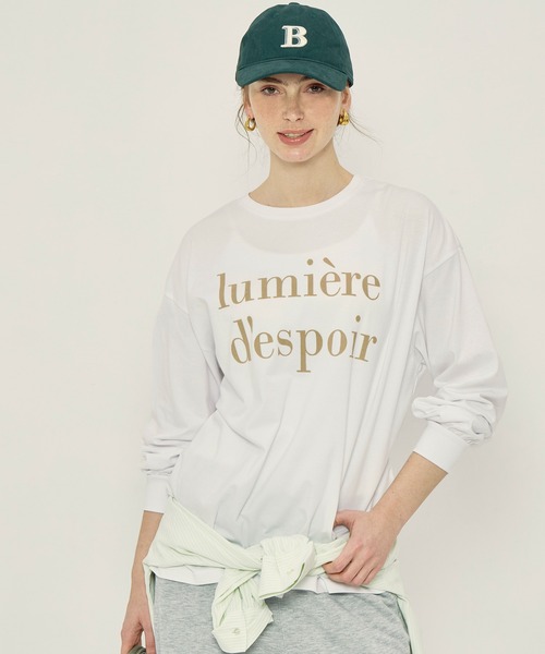 coca（coca）（コカ）の「コットンビッグシルエットロゴTシャツ（Tシャツ/カットソー・レディース・チャコール/ライトグレー/ホワイト/ブラック・S/XL/L/M）」の16枚目の写真