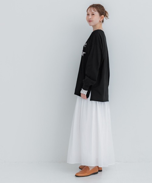 coca（coca）（コカ）の「コットンビッグシルエットロゴTシャツ（Tシャツ/カットソー・レディース・チャコール/ライトグレー/ホワイト/ブラック・S/XL/L/M）」の18枚目の写真