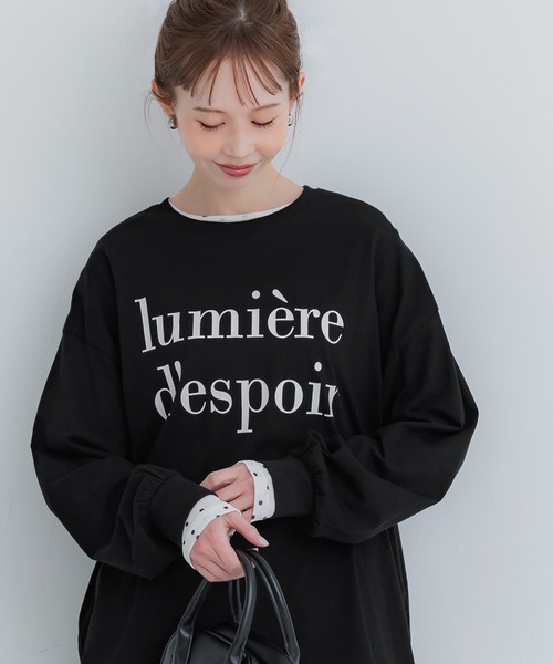 coca（coca）（コカ）の「コットンビッグシルエットロゴTシャツ（Tシャツ/カットソー・レディース・チャコール/ライトグレー/ホワイト/ブラック・S/XL/L/M）」の19枚目の写真