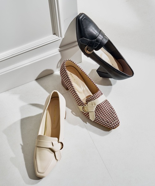 ORiental TRaffic（オリエンタルトラフィック）の「サイド ベルト ヒール ローファー /61110（パンプス・レディース・ブラック/ブラウン/ベージュ・35/36/37/38/39/40）」の3枚目の写真