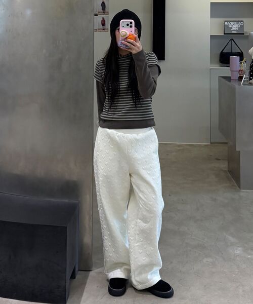 DIAGONAL(ダイアゴナル)の「HEART STITCHED PADDING PANTS (cream)(その他パンツ・レディース・その他・FREE)」の3枚目の写真