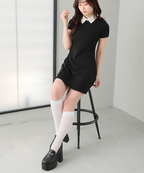 DEMETER（デメテル）の「厚底 プラットフォーム ビット付き ローファーパンプス（ローファー・レディース・ブラック/オフホワイト・S/M/L/LL）」の6枚目の写真