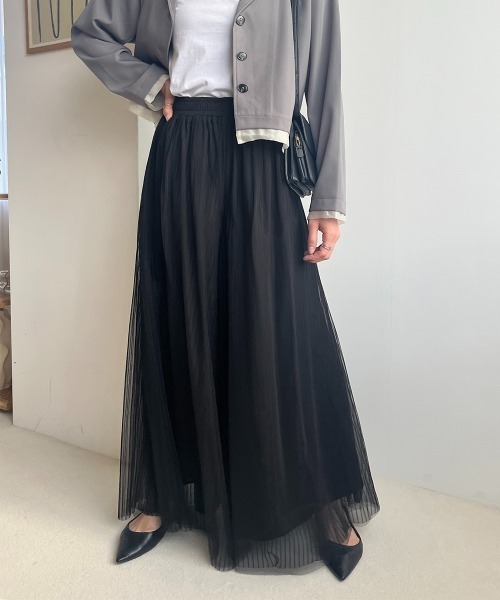 Rejoule(リジュール)の「シアースカーチョ ワイドストライプパンツ(その他パンツ・レディース・ブラック/アイボリー・M/S)」の11枚目の写真