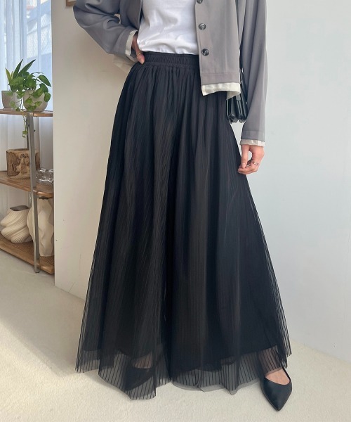 Rejoule(リジュール)の「シアースカーチョ ワイドストライプパンツ(その他パンツ・レディース・ブラック/アイボリー・M/S)」の8枚目の写真