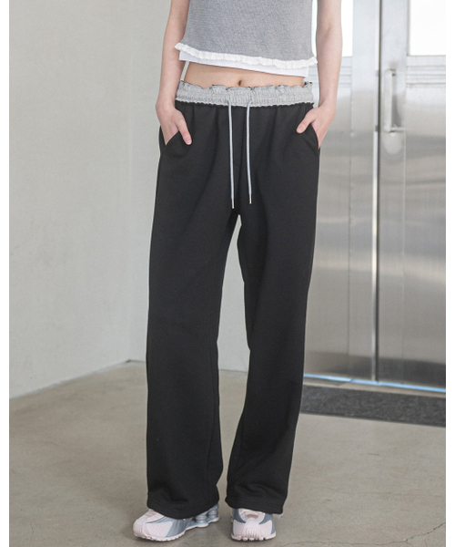 HAVISM(ヘビズム)の「ウエストコントラスト 2WAY スウェットパンツ(ブラック)(スウェットパンツ・レディース・その他・ONE SIZE)」の4枚目の写真