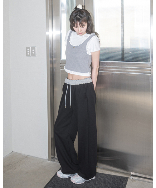 HAVISM(ヘビズム)の「ウエストコントラスト 2WAY スウェットパンツ(ブラック)(スウェットパンツ・レディース・その他・ONE SIZE)」の7枚目の写真