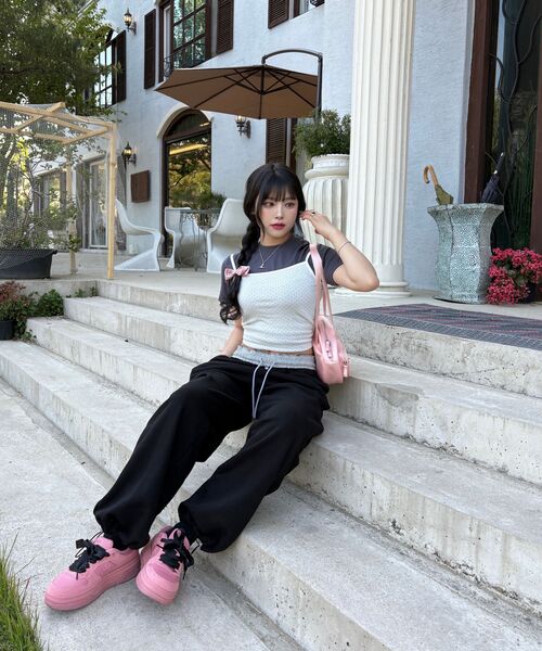 HAVISM(ヘビズム)の「ウエストコントラスト 2WAY スウェットパンツ(ブラック)(スウェットパンツ・レディース・その他・ONE SIZE)」の19枚目の写真