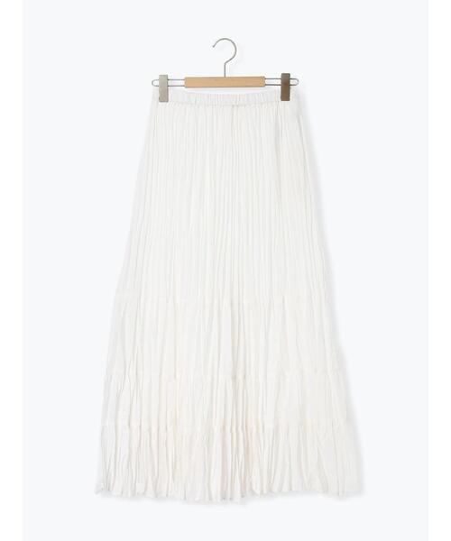 Samansa Mos2（サマンサ モスモス）の「柄アソートワッシャーティアードスカート（スカート・レディース・ブラック/オフホワイト/ベージュ・F）」の12枚目の写真