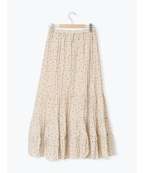 Samansa Mos2（サマンサ モスモス）の「柄アソートワッシャーティアードスカート（スカート・レディース・ブラック/オフホワイト/ベージュ・F）」の15枚目の写真