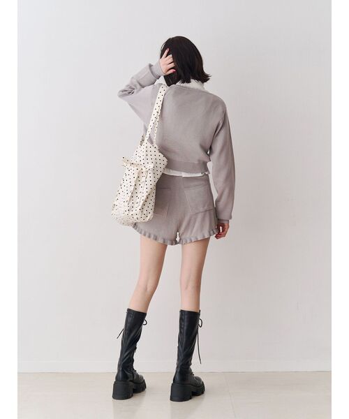 jouetie(ジュエティ)の「ローズモチーフコンパクトニット【セットアップ対応】(ニット/セーター・レディース・ピンク/ブラック/グレー・MEDIUM)」の9枚目の写真