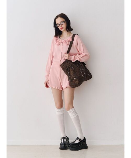 jouetie(ジュエティ)の「ローズモチーフコンパクトニット【セットアップ対応】(ニット/セーター・レディース・ピンク/ブラック/グレー・MEDIUM)」の13枚目の写真