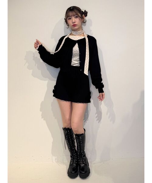 jouetie(ジュエティ)の「ローズモチーフコンパクトニット【セットアップ対応】(ニット/セーター・レディース・ピンク/ブラック/グレー・MEDIUM)」の19枚目の写真