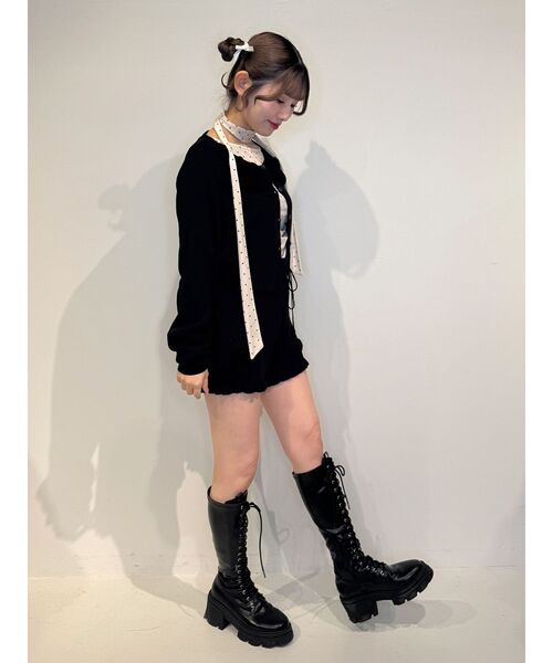 jouetie(ジュエティ)の「ローズモチーフコンパクトニット【セットアップ対応】(ニット/セーター・レディース・ピンク/ブラック/グレー・MEDIUM)」の20枚目の写真