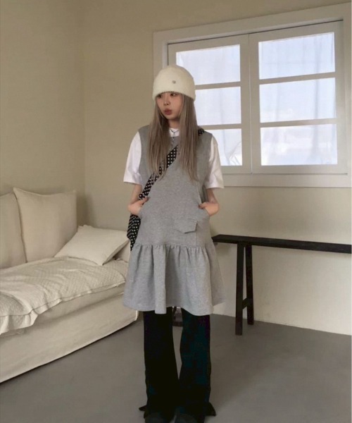 almo(アルモ)の「【LAMPOON】スエットワンピース(ワンピース・レディース・グレー/ブラック・FREE)」の9枚目の写真