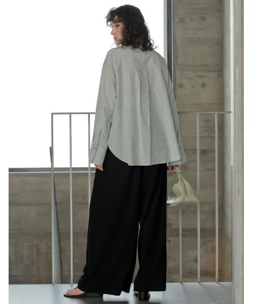 Re:EDIT（リエディ）の「[2026S/S PRE ORDER]ボウタイビッグリボンサッカーストライプシャツ（シャツ/ブラウス・レディース・ホワイト/ミント/ライトブルー・LARGE/MEDIUM）」の9枚目の写真