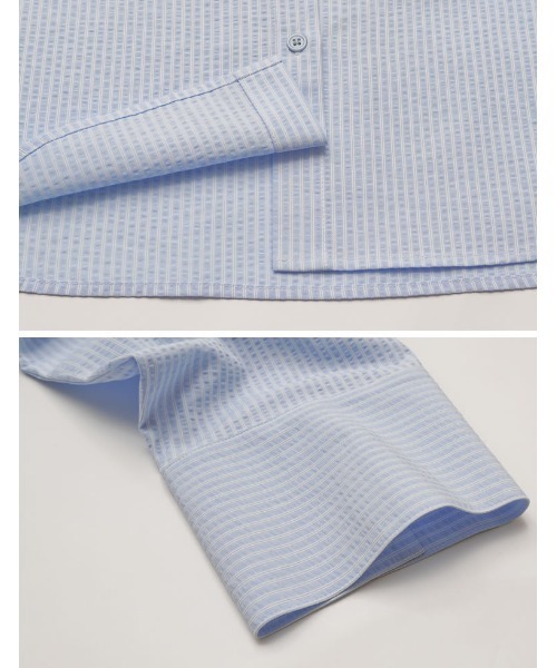 Re:EDIT（リエディ）の「[2026S/S PRE ORDER]ボウタイビッグリボンサッカーストライプシャツ（シャツ/ブラウス・レディース・ホワイト/ミント/ライトブルー・LARGE/MEDIUM）」の19枚目の写真