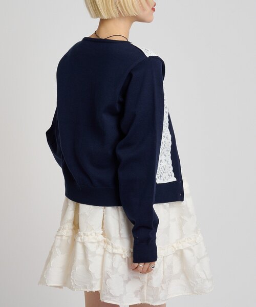 w closet(ダブルクローゼット)の「レースカーディガン(カーディガン/ボレロ・レディース・グレー/アイボリー/レッド/ネイビー・FREE)」の14枚目の写真