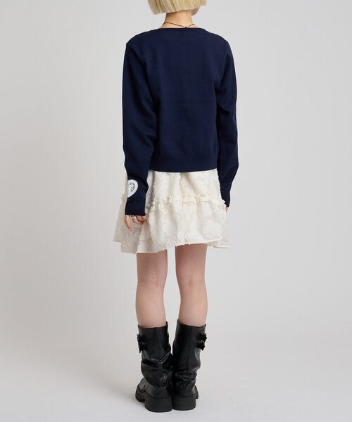 w closet(ダブルクローゼット)の「レースカーディガン(カーディガン/ボレロ・レディース・グレー/アイボリー/レッド/ネイビー・FREE)」の16枚目の写真