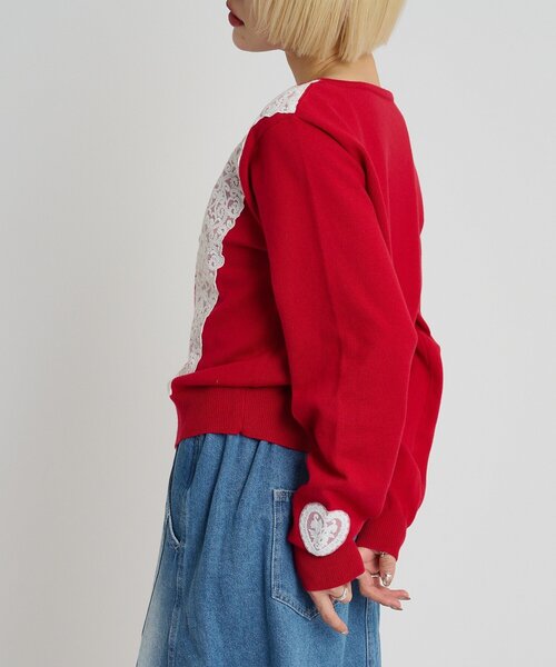 w closet(ダブルクローゼット)の「レースカーディガン(カーディガン/ボレロ・レディース・グレー/アイボリー/レッド/ネイビー・FREE)」の21枚目の写真