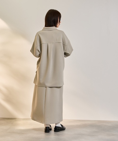 ketty(ケティ)の「ダンボールニットスキッパートップ×スカート2ピース≪洗濯機で洗える≫(ワンピース・レディース・アイボリー/ベージュ/ダークグレー・M)」の16枚目の写真