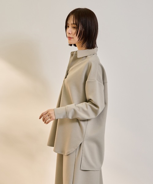 ketty(ケティ)の「ダンボールニットスキッパートップ×スカート2ピース≪洗濯機で洗える≫(ワンピース・レディース・アイボリー/ベージュ/ダークグレー・M)」の7枚目の写真
