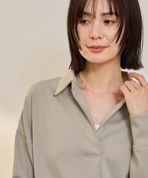 ketty(ケティ)の「ダンボールニットスキッパートップ×スカート2ピース≪洗濯機で洗える≫(ワンピース・レディース・アイボリー/ベージュ/ダークグレー・M)」の10枚目の写真