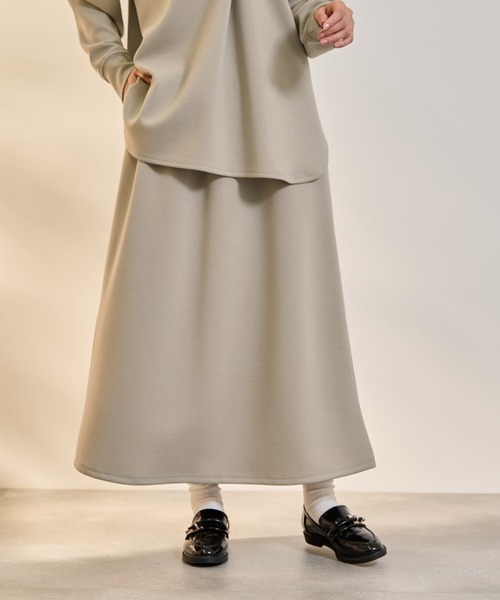 ketty(ケティ)の「ダンボールニットスキッパートップ×スカート2ピース≪洗濯機で洗える≫(ワンピース・レディース・アイボリー/ベージュ/ダークグレー・M)」の13枚目の写真
