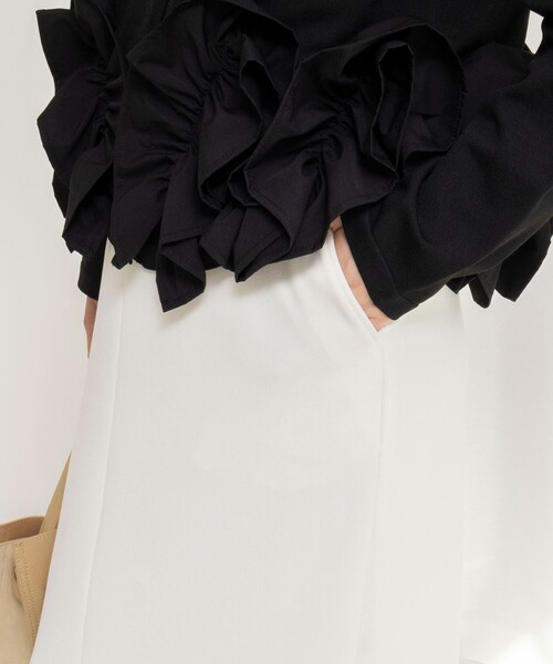 NOLLEY’S（ノーリーズ）の「ウォッシャブルニットジョーゼットタイトスカート（スカート・レディース・ブラック/チャコールグレー/オフホワイト・38/36/34）」の12枚目の写真