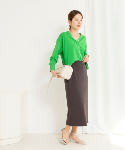 NOLLEY’S（ノーリーズ）の「ウォッシャブルニットジョーゼットタイトスカート（スカート・レディース・ブラック/チャコールグレー/オフホワイト・38/36/34）」の15枚目の写真