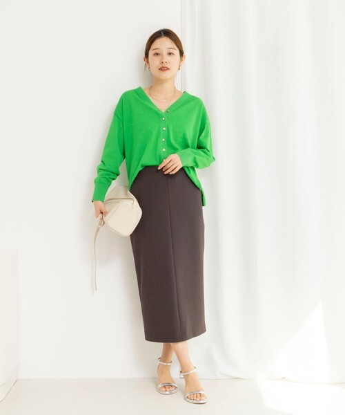 NOLLEY’S（ノーリーズ）の「ウォッシャブルニットジョーゼットタイトスカート（スカート・レディース・ブラック/チャコールグレー/オフホワイト・38/36/34）」の17枚目の写真