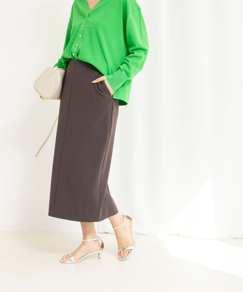 NOLLEY’S（ノーリーズ）の「ウォッシャブルニットジョーゼットタイトスカート（スカート・レディース・ブラック/チャコールグレー/オフホワイト・38/36/34）」の19枚目の写真