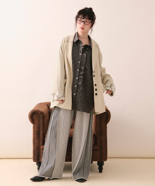 loin nuit ニュアンスボタンレースジャケット nuance button lace jacket / ニュアンスボタンレースジャケット