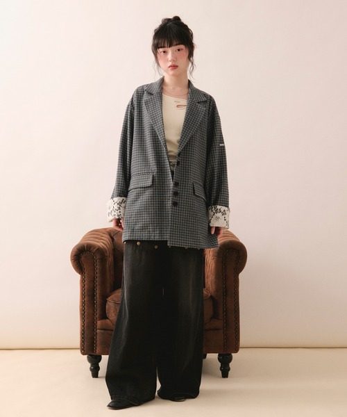 loin nuit ニュアンスボタンレースジャケット nuance button lace jacket / ニュアンスボタンレースジャケット